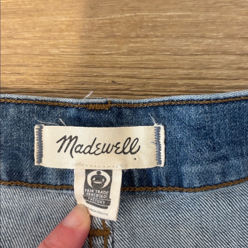 Madewell Light Blue Denim Cutoff Shorts with Frayed Hem - Picture 6 of 8